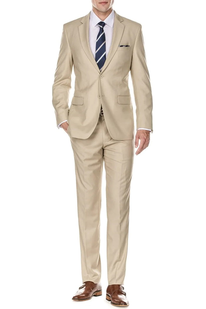 Men's Suit Superior 150 Wool Feel in Tan at Parker's Clothing and Shoes.