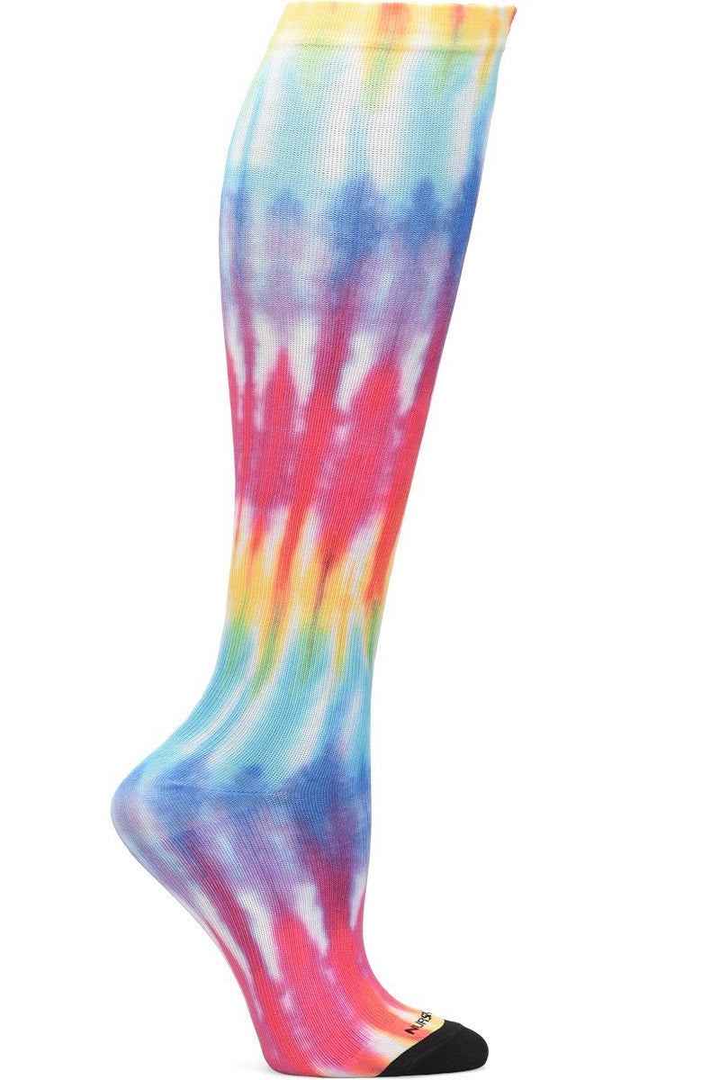 Nurse Mates Plus Size Compression Socks Wide Calf 12-14 mmHg at Parker's Clothing and Shoes. Plus size womens compression socks. Compression socks for nursing. Medical compression socks. Multi Tie Dye