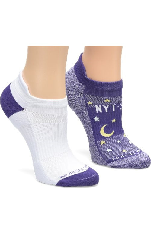 Nurse Mates Compression Socks Anklet 12-14 mmHg 2 Pair/Pack Night Shift at Parker's Clothing and Shoes.