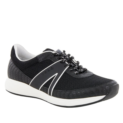 Black and gray sneaker with white sole on a white background