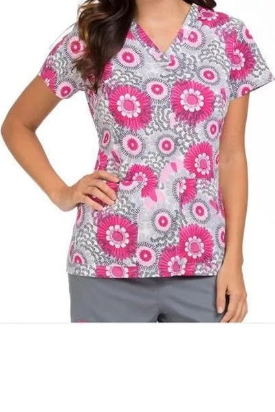 Med Couture Right On Cue Print Tops at Parker's Clothing & Scrubs.