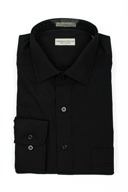 Thomas Dylan Spread Collar Dress Shirt Tall Man in black at  Parker's Clothing & Scrubs.