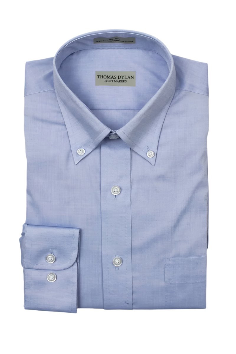 Thomas Dylan Dress Shirt Strechtech Button Down Collar in Light Blue at Parker's Clothing and Shoes.