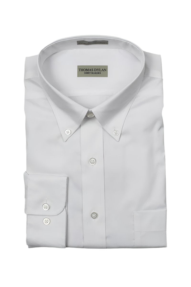 Thomas Dylan Dress Shirt Strechtech Button Down Collar in White at Parker's Clothing and Shoes.