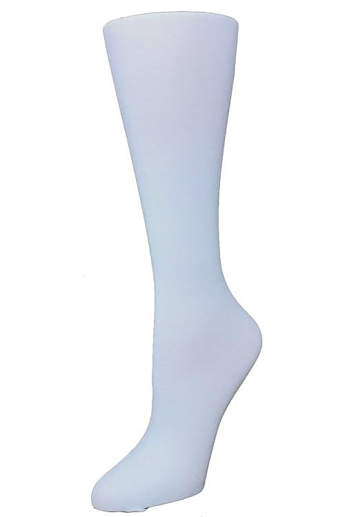 Cutieful Moderate Compression Socks 10-18 MMhg Wide Calf Knit Print Pattern Solid White at Parker's Clothing and Shoes.
