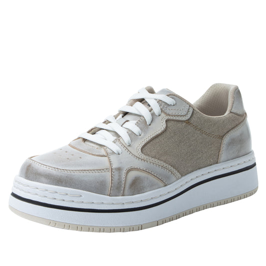 Alegria Alyster Lace Up Shoe in Cream