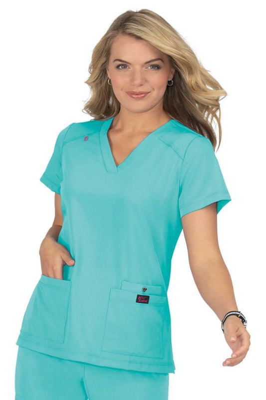 Betsey Johnson Scrub Top Freesia in Mint at Parker's Clothing and Shoes.