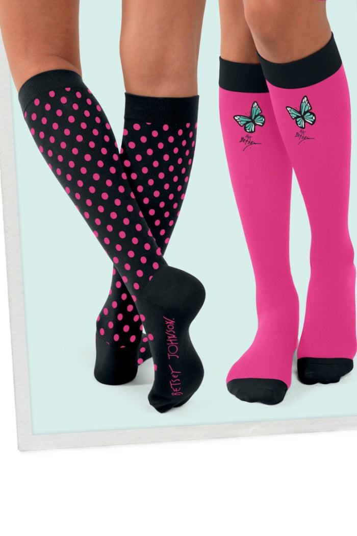 Betsey Johnson Compression Socks | 15-20 mmHg Mild Graduated Support | S/M & M/L