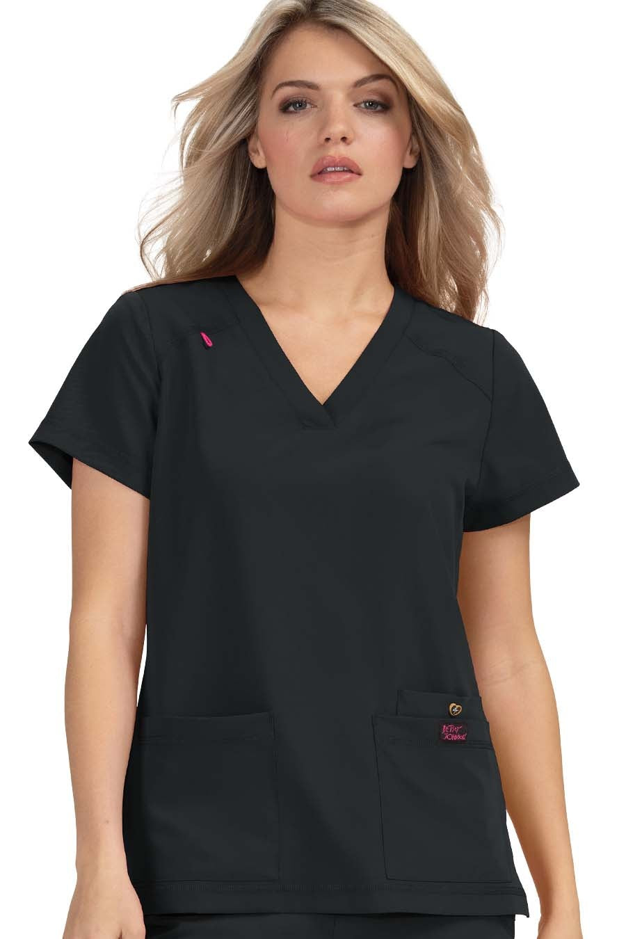 Betsey Johnson Scrub Top Freesia in Black.