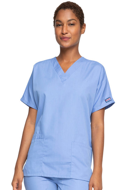 Cherokee Workwear Top V Neck 4700 in Ciel Blue