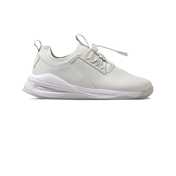 Clove Classic nursing shoe in Brilliant White — vegan leather, no-tie laces, slip-resistant outsole
