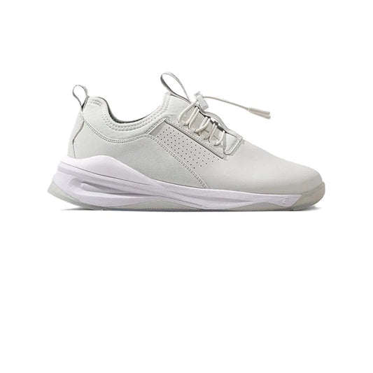 Clove Classic nursing shoe in Brilliant White — vegan leather, no-tie laces, slip-resistant outsole