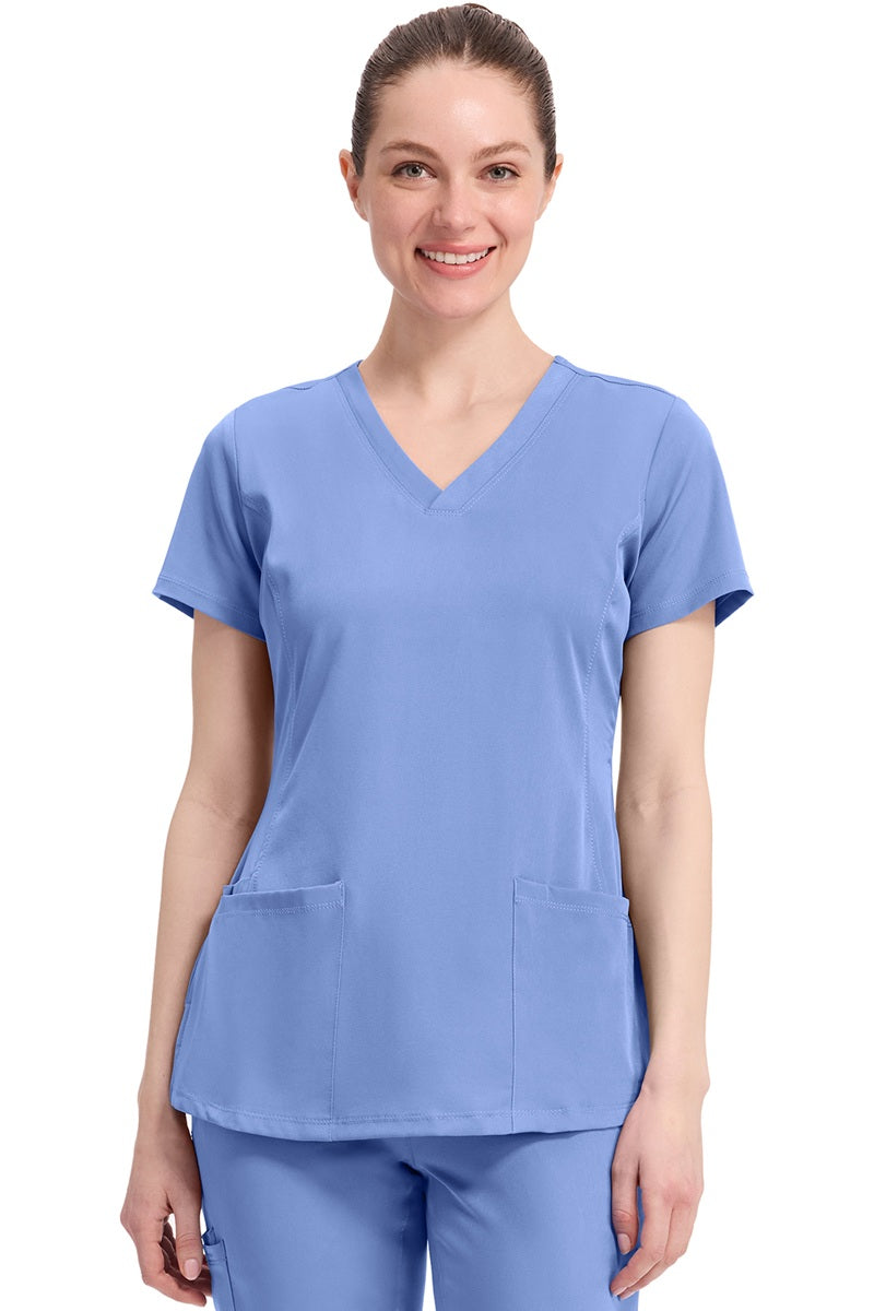 Women's Healing Hands Monica 2500 scrub top in ceil blue with v-neck and 4 pockets
