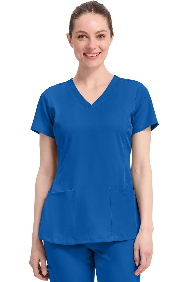 Women's Healing Hands Monica 2500 scrub top in royal blue with v-neck and 4 pockets
