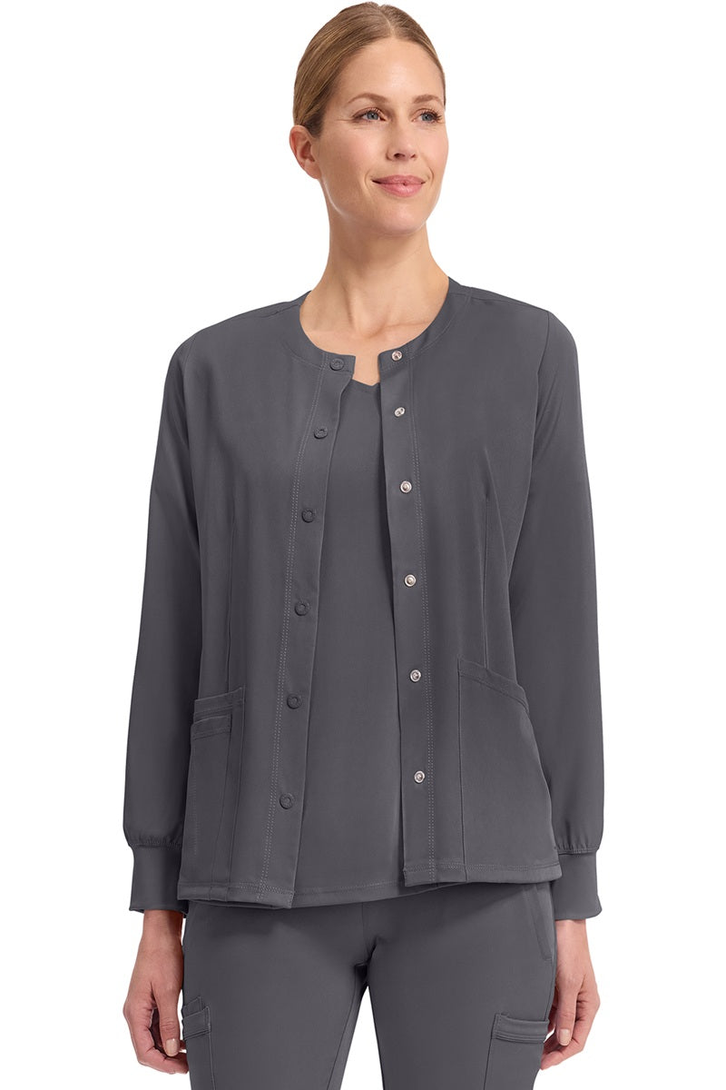 Healing Hands Scrubs HH Works Megan Scrub Jacket 5500 in Pewter grey.