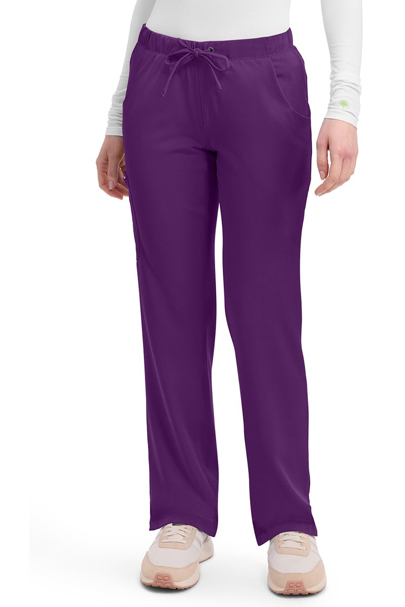 Healing Hands HH Works Rebecca 9560 women's cargo scrub pants in eggplant with 4-way stretch and elastic waist