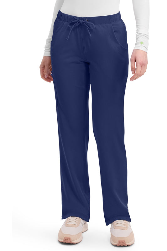 Healing Hands HH Works Rebecca 9560 women's cargo scrub pants in navy blue with 4-way stretch and elastic waist