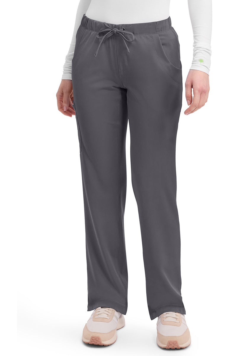 Healing Hands HH Works Rebecca 9560 women's cargo scrub pants in pewter grey with 4-way stretch and elastic waist