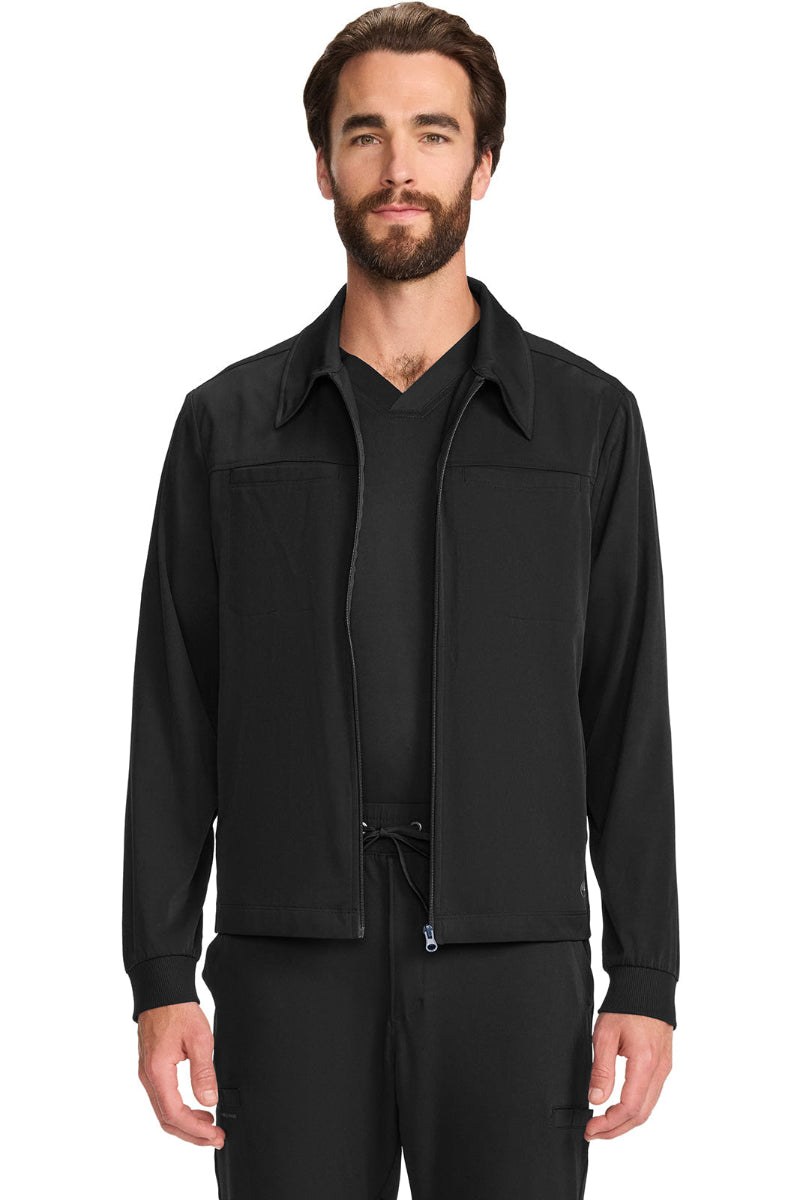 Healing Hands Men's Scrub Jacket Murphy HH322 in black at Parker's Clothing & Scrubs.