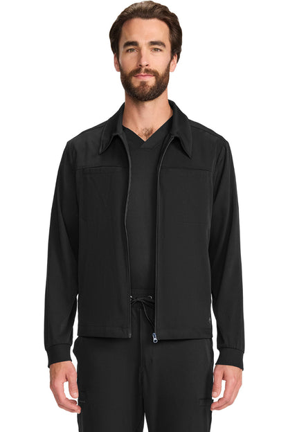 Healing Hands Men's Scrub Jacket Murphy HH322 in black at Parker's Clothing & Scrubs.