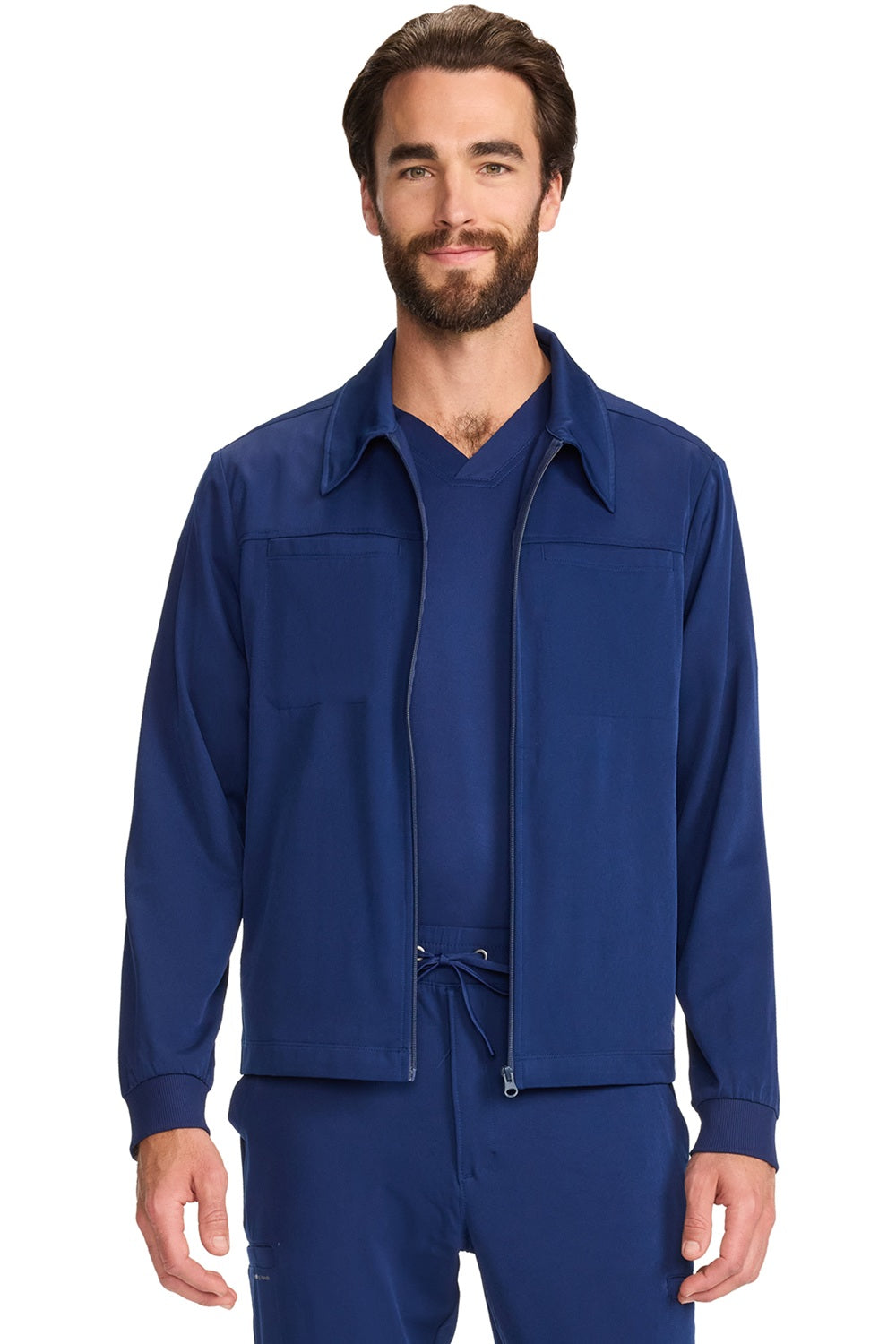 Healing Hands Men's Scrub Jacket Murphy HH322 in navy blue at Parker's Clothing & Scrubs.