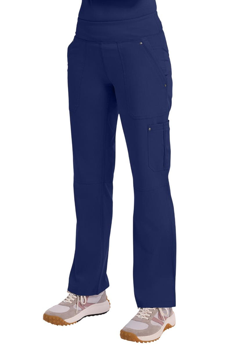 Healing Hands Purple Label Tori 9133 women's straight leg scrub pants in navy blue - durable medical scrubs for healthcare professionals.