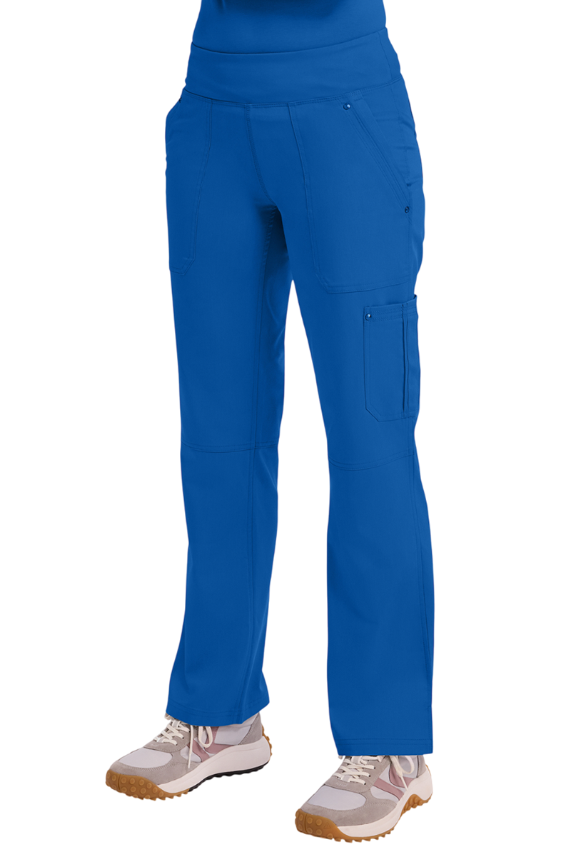 Healing Hands Purple Label Tori 9133 women's straight leg scrub pants in royal blue - professional medical scrubs with knit waistband.