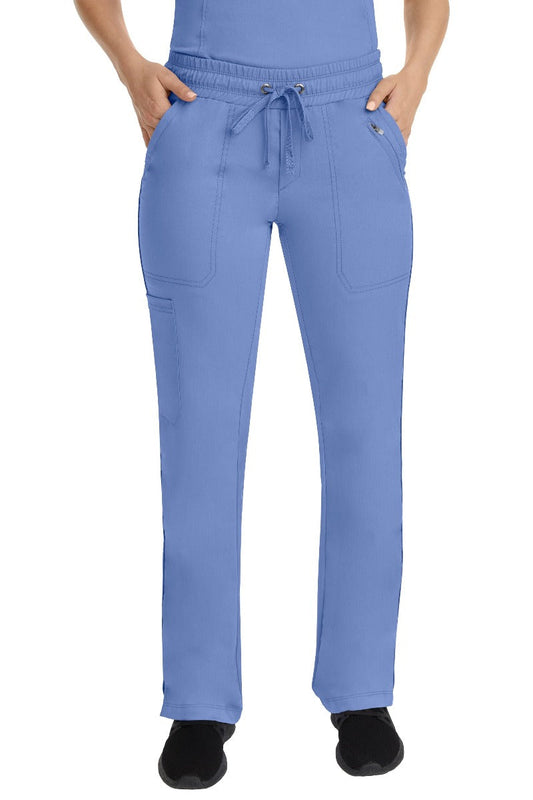 Healing Hands Purple Label Tanya scrub pants 9139 in ceil blue, mid-rise fit with elastic waistband.
