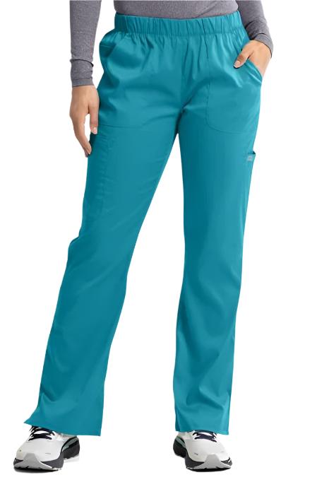 IRG Edge 6801 women's elastic waist scrub pants in caribbean blue - boot cut medical scrubs for nurses and healthcare professionals.