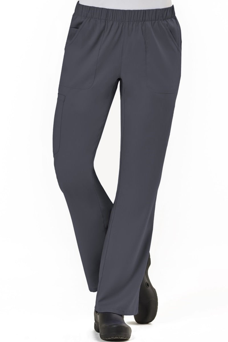 IRG Edge 6801 women's elastic waist scrub pants in pewter grey - boot cut medical scrubs for nurses and healthcare professionals.