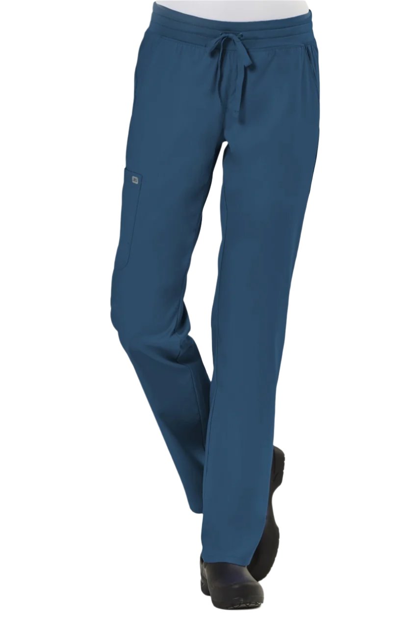 IRG Edge 6802 healthcare scrub pants in caribbean blue - comfortable semi-tapered fit with multiple cargo pockets and flexible waist.