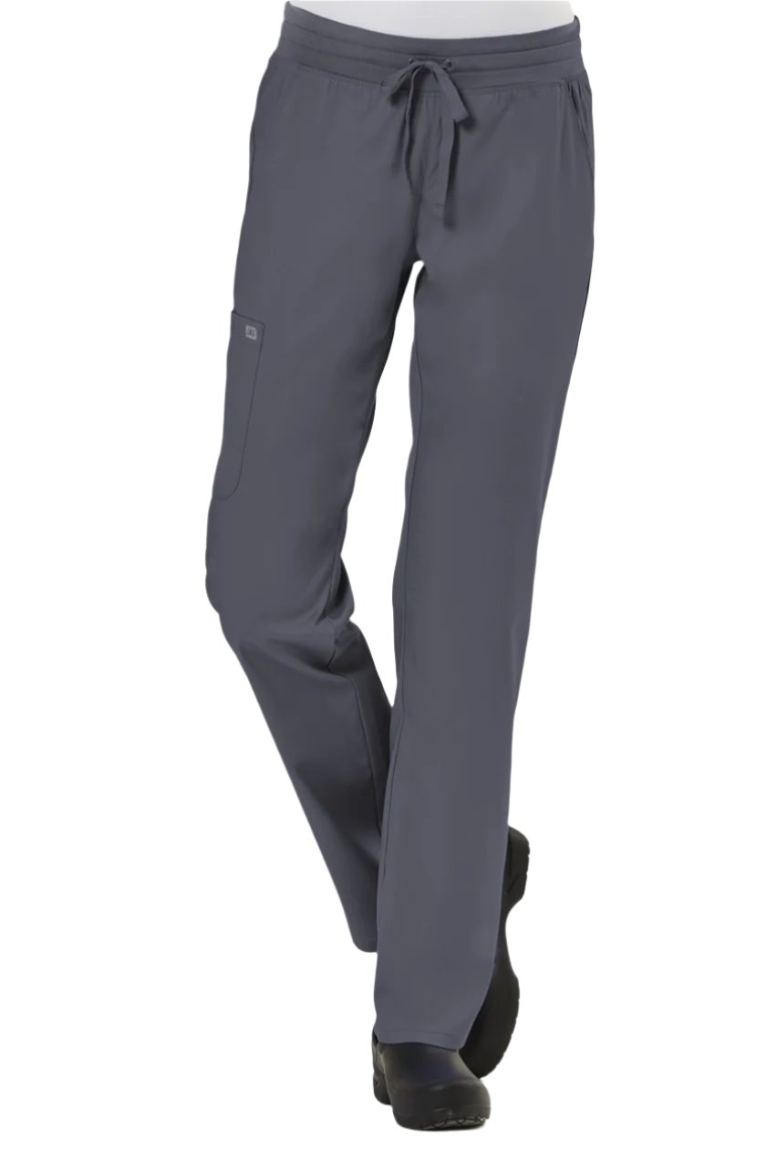 IRG Edge 6802 scrub pants in pewter grey - durable easy-care fabric with semi-tapered leg and functional cargo pockets for all-day comfort.