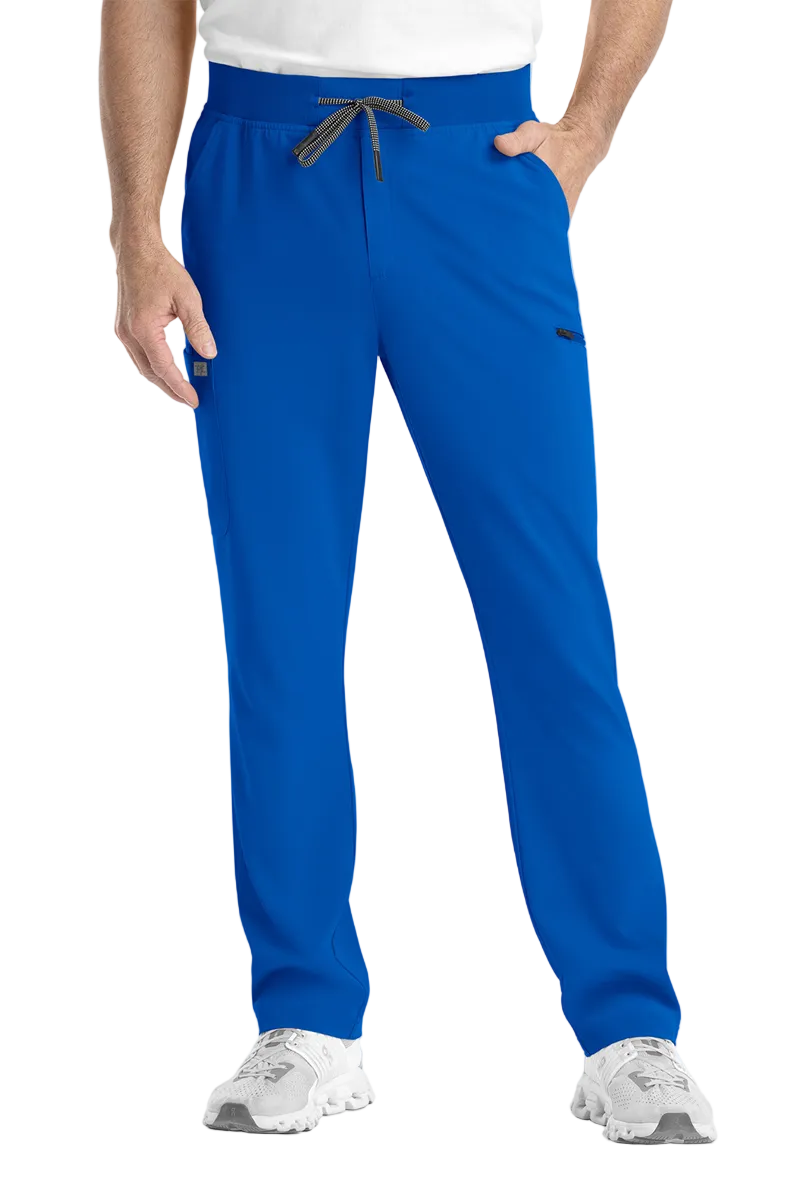 IRG EPIC 9851 men's scrub pants in royal blue with moisture-wicking technology and tapered fit for nurses and doctors.