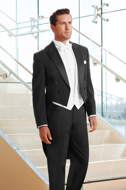 Jim's Formal Wear Classic Peak Fulldress Black Tuxedo – Classic Fit
