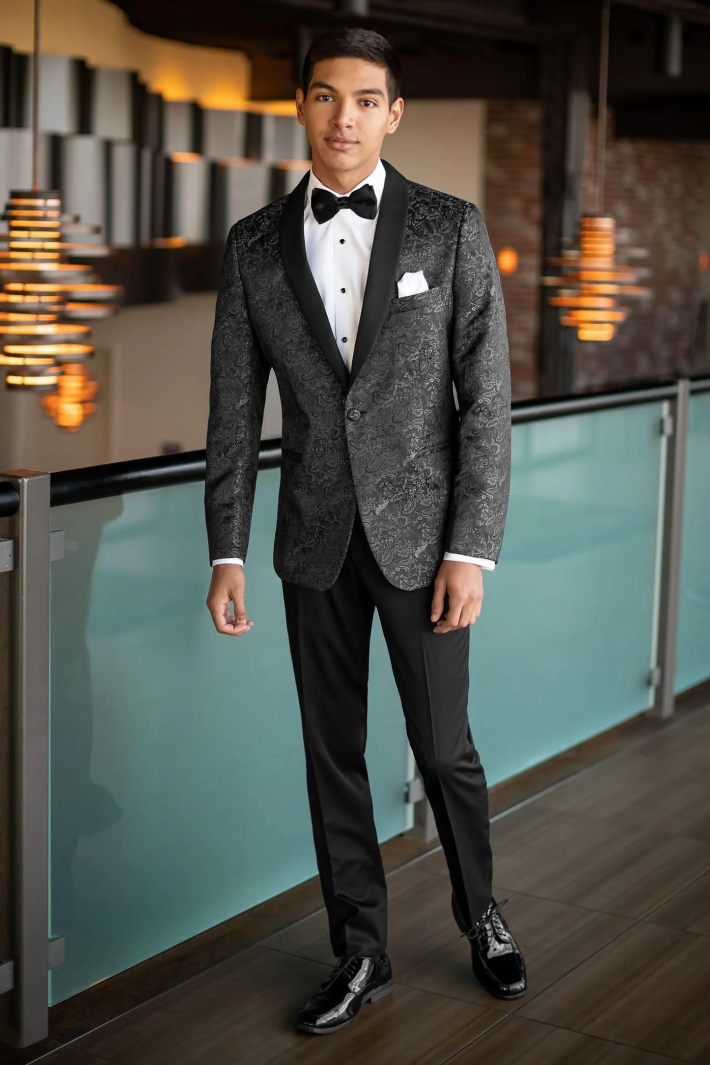 Jim's Formal Wear Mark of Distinction Granite Paisley Aires Tuxedo – Slim Fit
