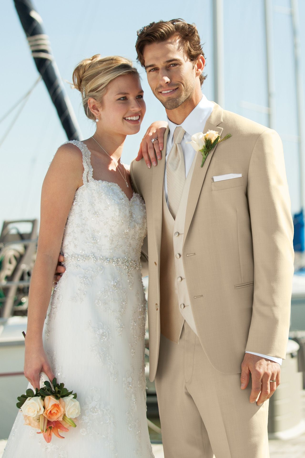 Jim's Formal Wear Lord West Havana Tan Tuxedo – Slim & Modern Fit
