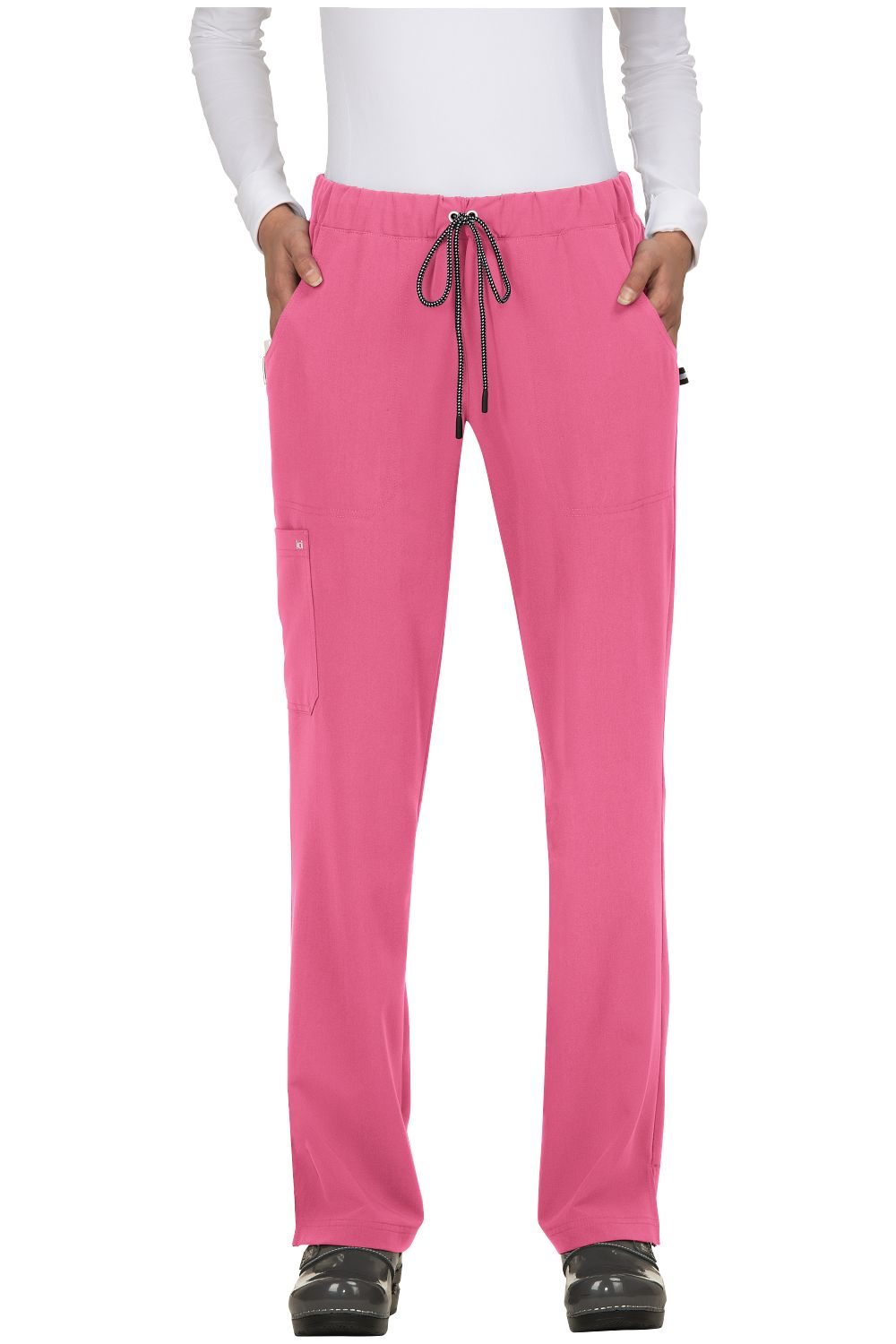 Koi Next Gen Everyday Hero 739 straight leg scrub pants in Rose – wrinkle-resistant medical scrubs for nurses and healthcare professionals.
