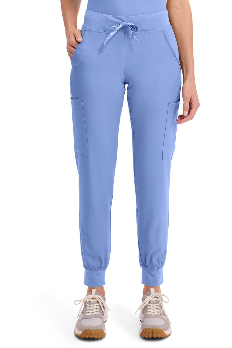 Med Couture Insight Jogger 2711 scrub pants in Ceil Blue - breathable jogger scrubs with double cargo pockets for healthcare professionals.
