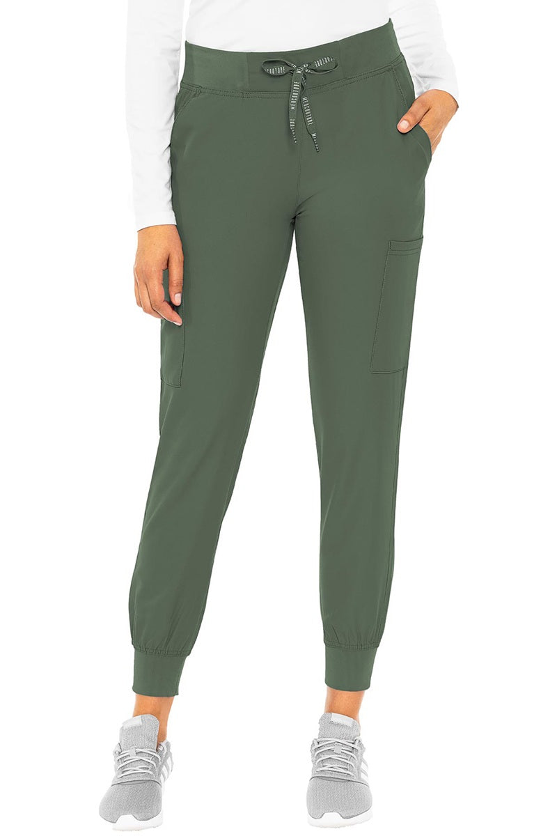 Med Couture Insight Jogger 2711 scrub pants in Olive Green - athletic jogger scrubs with performance fabric and modern fit
