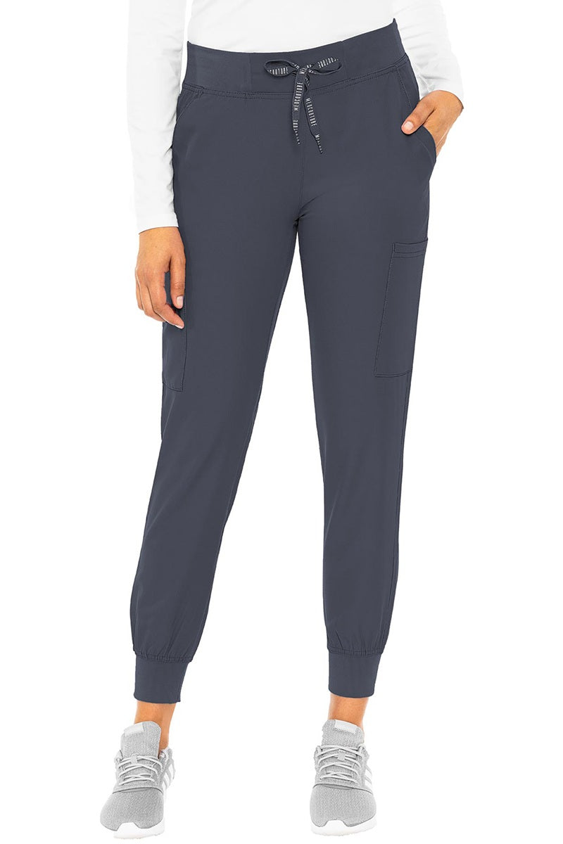 Med Couture Insight Jogger 2711 scrub pants in Pewter - professional jogger scrubs with cargo pockets and comfortable elastic waistband
