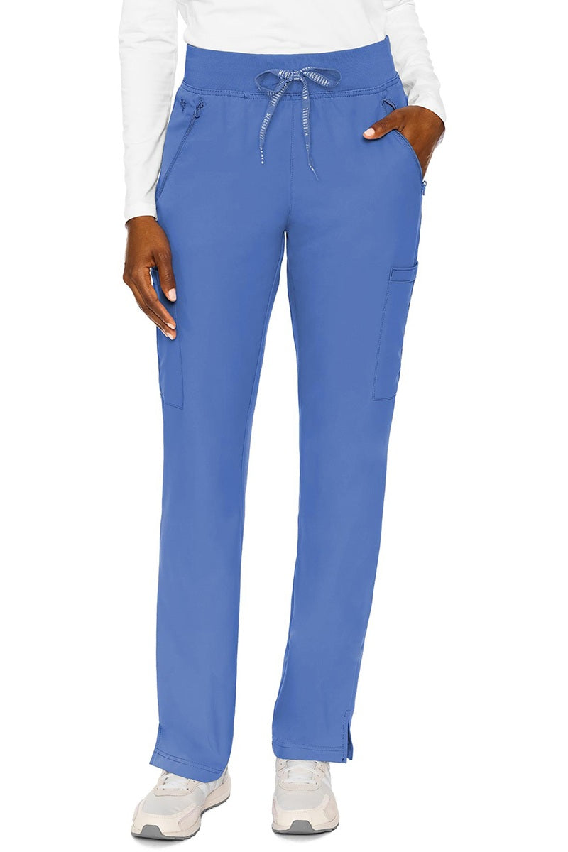Med Couture Insight 2702 scrub pants in ceil blue with professional fit and comfortable jersey knit waistband
