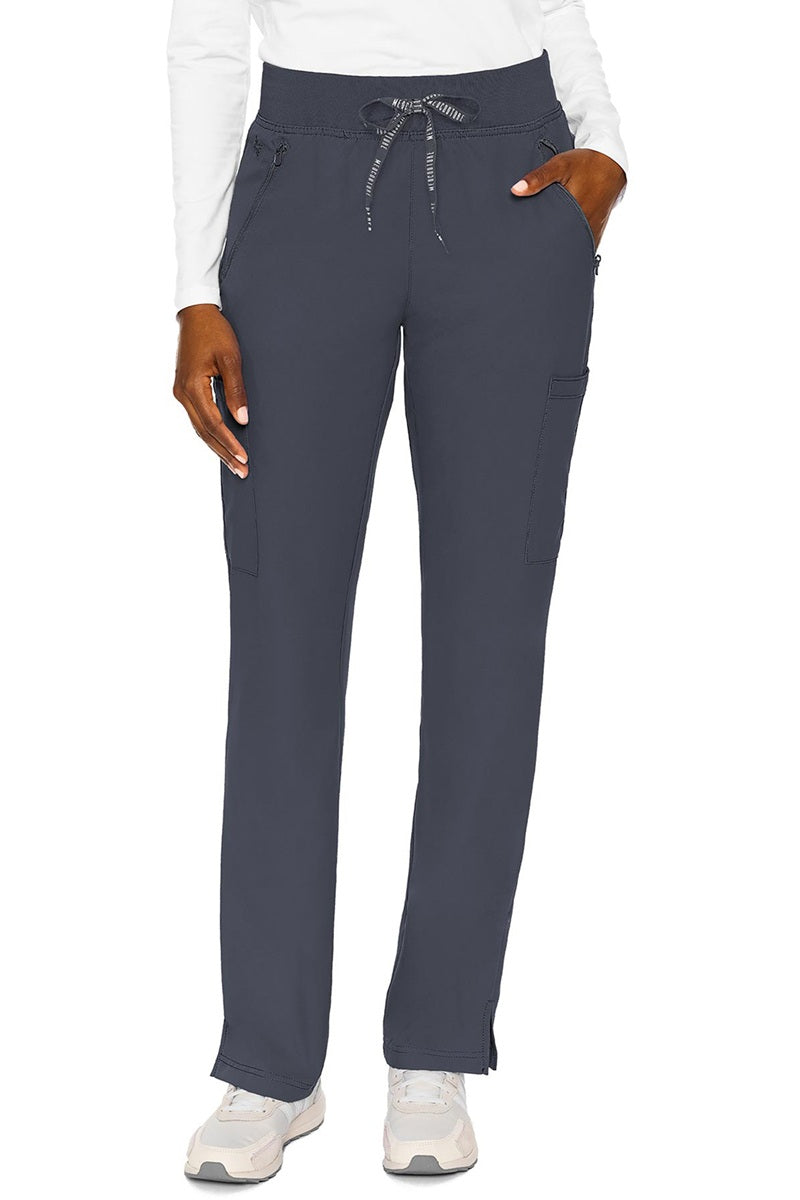 Med Couture Insight 2702 scrub pants in pewter grey featuring ultra-soft waistband and durable construction for demanding shifts
