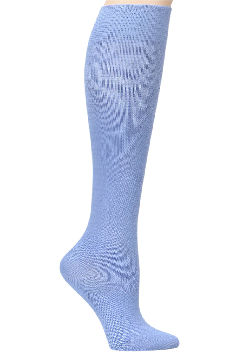 Nurse Mates bamboo compression socks 12-14 mmHg regular calf ceil blue - sustainable eco-friendly graduated compression footwear for nurses healthcare professionals up to 17 inch calf - moisture-wicking antimicrobial support socks.