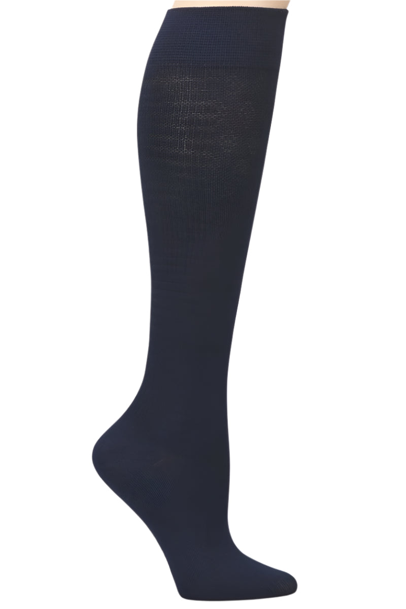 Nurse Mates bamboo compression socks 12-14 mmHg regular calf navy - sustainable eco-friendly graduated compression footwear for nurses healthcare professionals up to 17 inch calf - moisture-wicking antimicrobial support socks.