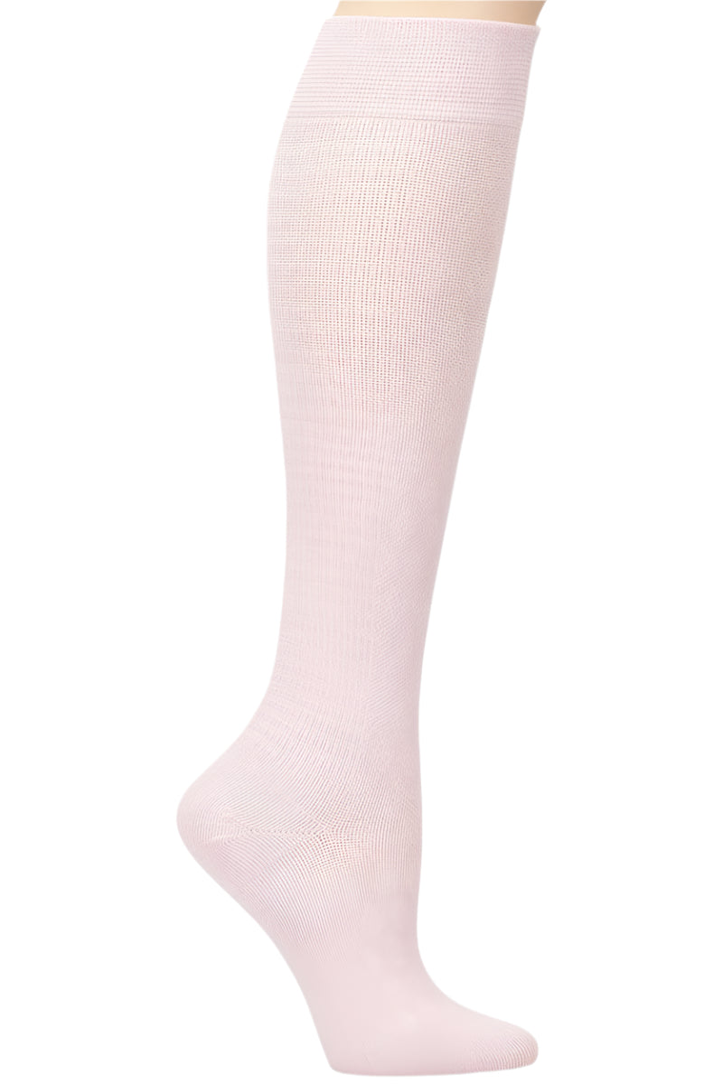 Nurse Mates bamboo compression socks 12-14 mmHg regular calf pink - sustainable eco-friendly graduated compression footwear for nurses healthcare professionals up to 17 inch calf - moisture-wicking antimicrobial support socks.