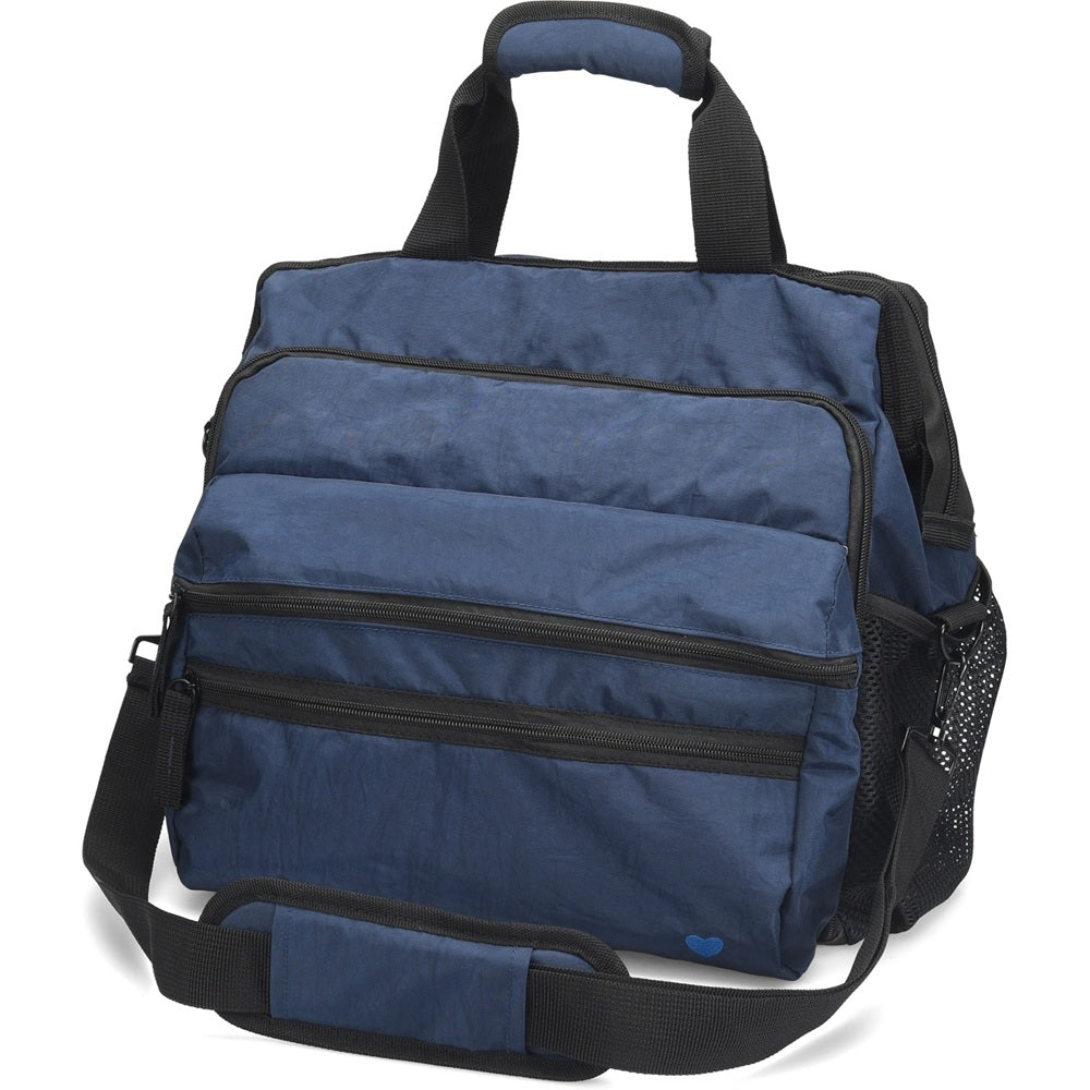 Nurse Mates Ultimate Nursing Bag in Navy Blue  - water-resistant medical professional bag with industrial-strength zippers, laptop compartment, and spacious storage for nurses and veterinary technicians