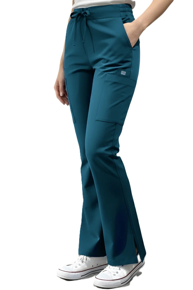 Astro Orla 2123 Women's Mini Flare Leg Scrub Pants in Caribbean Blue
