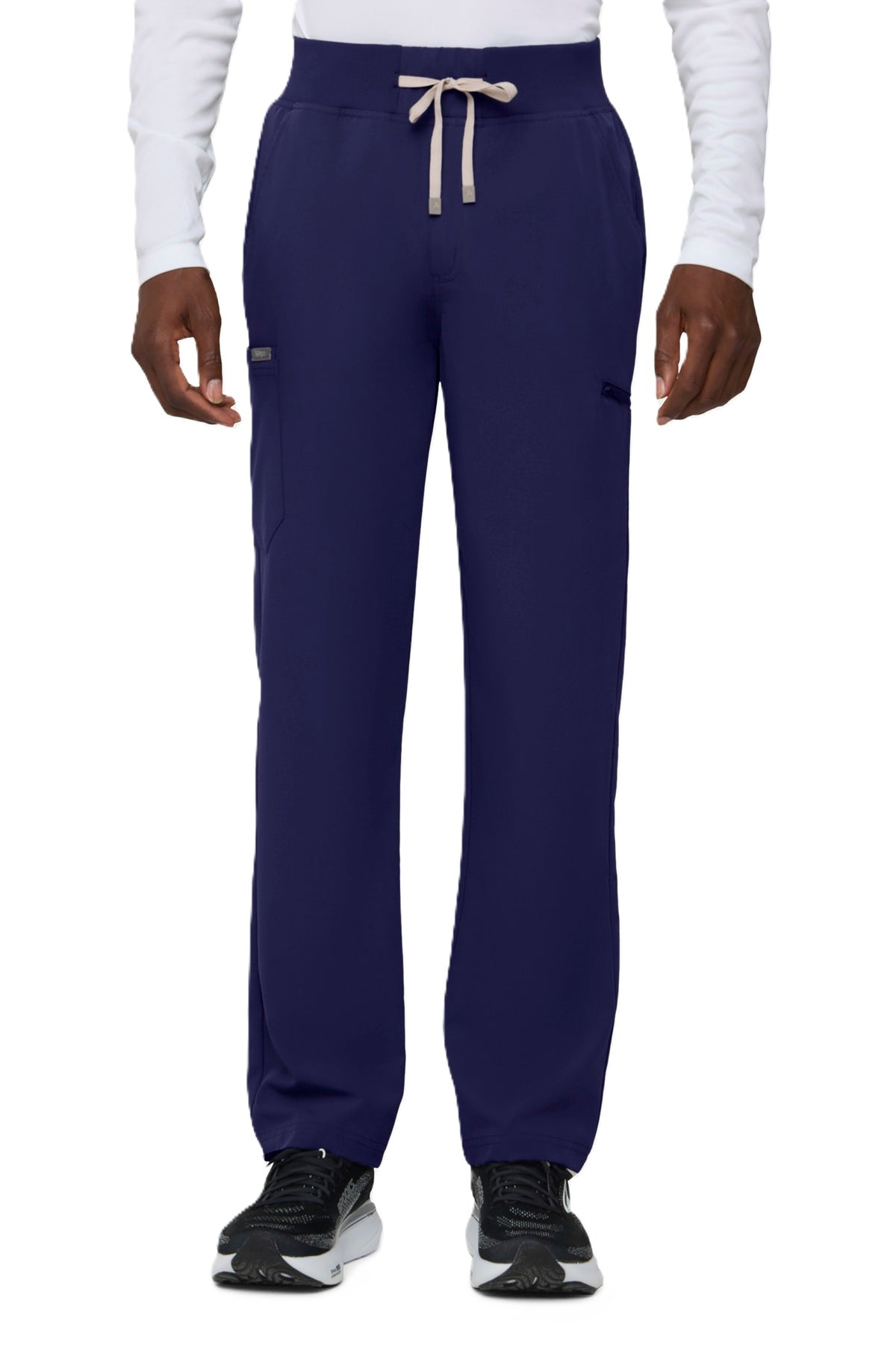 Tempo T271 men's navy blue straight leg scrub pants with six-pocket design