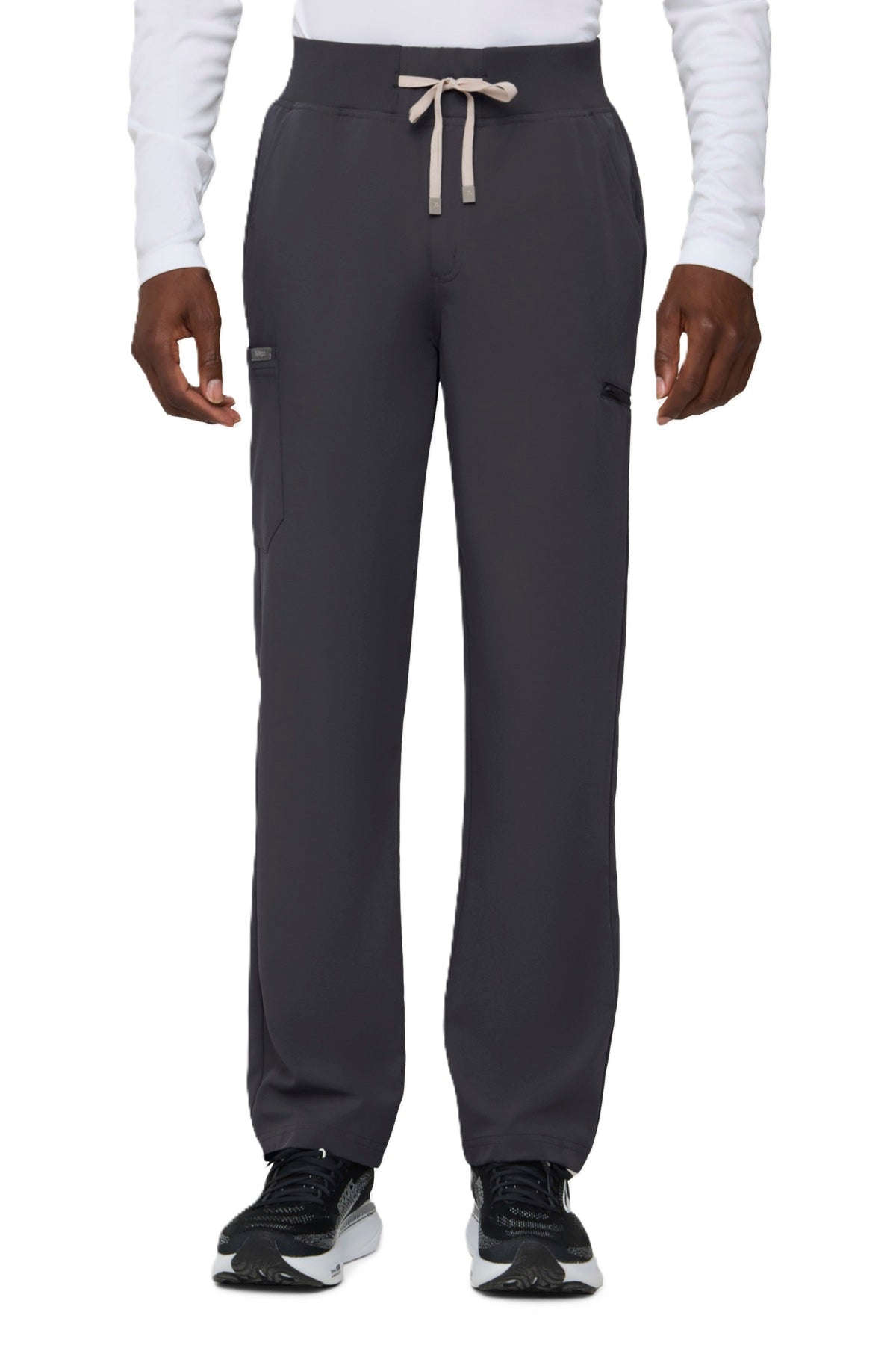 Tempo T271 men's pewter grey straight leg scrub pants with six-pocket design