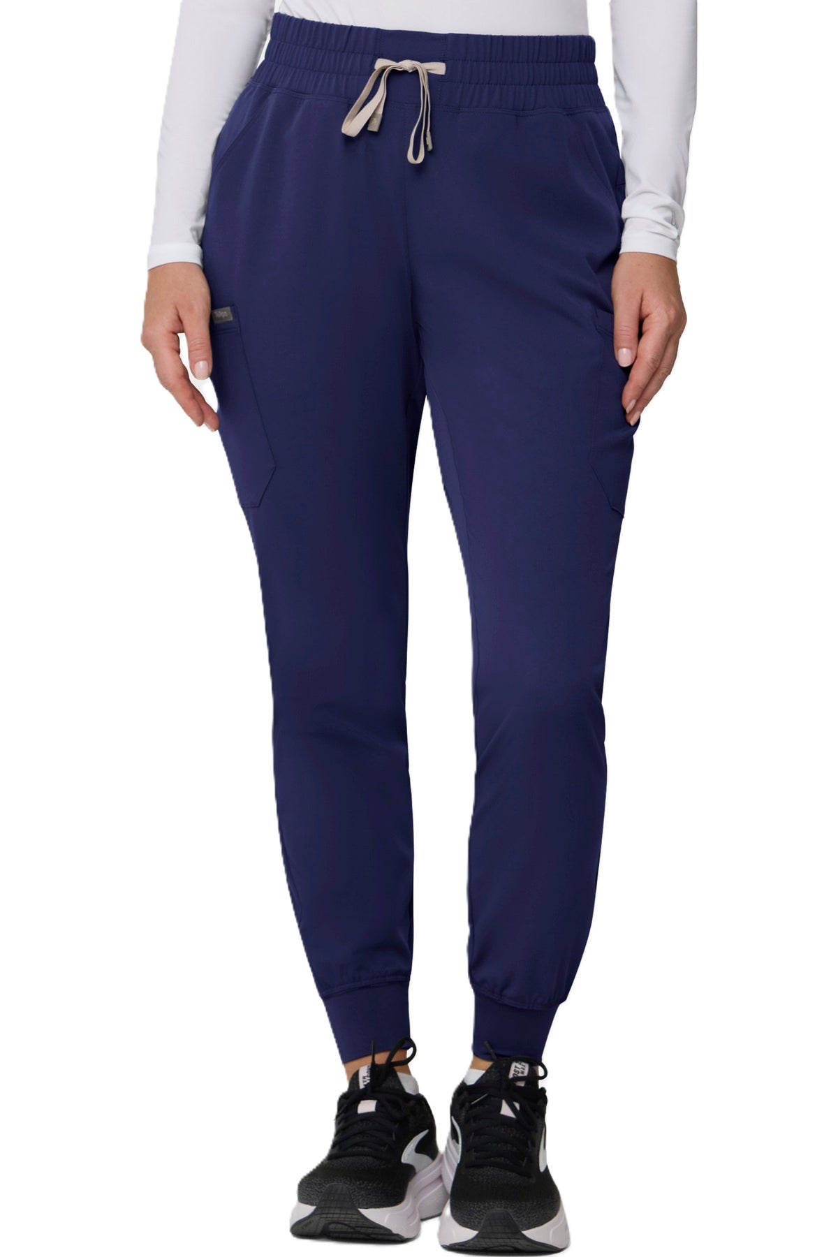 Temp T202 women's jogger leg scrub pant in navy blue